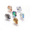 Electroplated Cubic Zirconia Pointed Back Cabochons ZIRC-I024-7x10-04-1