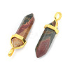 Natural Polychrome Jasper/Picasso Stone/Picasso Jasper Bullet Double Terminated Pointed Pendants LS-G-G902-B26-4