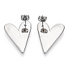 Heart Brass Stud Earrings for Women EJEW-F311-02P-3