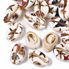 Printed Natural Cowrie Shell Beads SSHEL-R047-01-D03-1