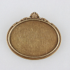 Vintage Alloy Brooch Cabochon Bezel Settings X-PALLOY-N0085-08AB-NF-1
