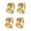 Brass Micro Pave Cubic Zirconia Earrings EJEW-E309-06G-1