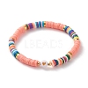 Polymer Clay Heishi Beads Stretch Bracelets BJEW-JB05708-2