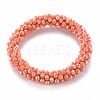 AB Color Plated Faceted Opaque Glass Beads Stretch Bracelets BJEW-S144-003D-04-2