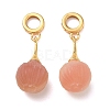 Natural Amethyst & Brass European Dangle Charms GG-D002-15G-02-1