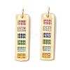 Brass Micro Pave Colorful Cubic Zirconia Pendants X-KK-B048-01G-1