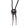 Flat Round with Egypt Pharaoh Laria Necklace for Men Women NJEW-WH0011-06AS-3