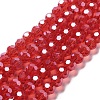 Electroplate Transparent Glass Beads Strands EGLA-A035-T8mm-A01-1