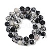 Natural Black Netstone Beads Strands G-G182-B32-03-3