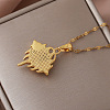 Vintage 304 Stainless Steel Enamel Evil Eye Pendant Necklaces for Women LS-XZ3178-5