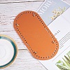 PU Leather Oval Long Bottom for Knitting Bag FIND-WH0032-01B-5