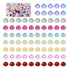 128Pcs 8 Colors Transparent Spray Painted Glass Beads GLAA-TA0001-26-9