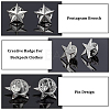 SUPERFINDINGS 24Pcs Pentagram Alloy Brooch JEWB-FH0001-25P-4