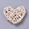 Heart Shape Wicker Rattan Balls AJEW-CJC0001-04-1