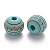 Painted Natural Wood Beads WOOD-N006-02A-05-2
