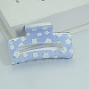 Rectangle with Flower Printed PVC Claw Hair Clips PW23031352085-1