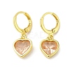Real 18K Gold Plated Brass Dangle Leverback Earrings EJEW-L268-006G-07-1