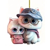 Cat with Glasses Acrylic Hanging Ornaments PW-WG7B355-01-1