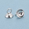201 Stainless Steel Bead Cap Pendant Bails STAS-L244-27D-S-3