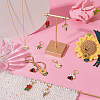 Alloy Enamel Flower & Ladybug Charm Locking Stitch Markers HJEW-PH01712-5