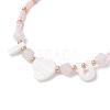 Valentine's Day Natural Rose Quartz & TOHO Round Seed Beads Braided Bead Bracelets for Women BJEW-MZ00244-02-3