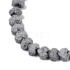 Electroplated Natural Lava Rock Beads Strands G-Q1009-G01-02G-3
