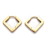 304 Stainless Steel Rhombus Huggie Hoop Earrings STAS-H156-08G-2