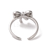 Brass Micro Pave Cubic Zirconia Open Cuff Ring RJEW-K256-58H-P-3