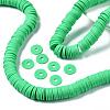 Flat Round Handmade Polymer Clay Beads CLAY-R067-12mm-06-6