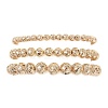 3Pcs 3 Styles Electroplated Natural Lava Rock Round Beads Stretch Bracelets for Women Men BJEW-JB11982-2