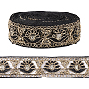 10 Yards Organza Embroidery Flower Ribbons with Paillettes SRIB-WH0011-202A-1