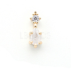 Chinese lute Shape Brass Micro Pave Clear Cubic Zirconia Nail Gems Set MRMJ-T015-40G-01-1