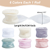 6 Rolls 6 Colors Fishtail Yarn Iridescent Ribbon for Bowknot Making OCOR-WR0001-57-2