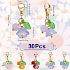 30Pcs Flower Glass & Natural & Dyed Malaysia Jade Locking Stitch Marker HJEW-SC0001-77-2
