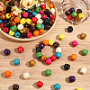 165Pcs 11 Colors Dyed Natural Maple Wood Beads WOOD-PA0001-61B-4