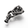Brass Micro Pave Cubic Zirconia Fold Over Clasps ZIRC-S058-03B-2