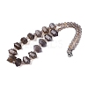 Natural Grey Agate Round & Cone Beaded Necklaces NJEW-N064-03C-2