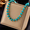 Resin Diagonal Cube Beaded Necklaces for Women WG284A3-01-1