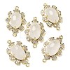 Natural Quartz Crystal Faceted Oval Connector Charms G-G181-06G-08-1