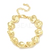 Brass Flat Round Links Bracelets for Women KK-B124-11G-4