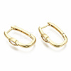 Brass Micro Pave Clear Cubic Zirconia Huggie Hoop Earring EJEW-T046-14G-NF-3