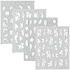 4Pcs 4 Styles Flower Pattern Self Adhesive PET Nail Art Stickers Decals MRMJ-SP0001-22-1