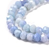 Faceted Electroplated Glass Beads Strands X-GLAA-C023-02-C16-5