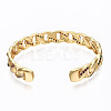 Brass Micro Pave Cubic Zirconia Curb Chain Cuff Bangles BJEW-T018-12G-01-NF-2