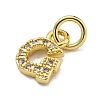 Initial Letter Brass with Cubic Zirconia Charms KK-Q814-26G-G-2