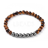 Unisex Natural Gemstone Stretch Bracelets BJEW-JB04779-2