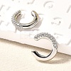 Cubic Zirconia C-Shaped Cuff Earrings EJEW-G295-19P-04-1