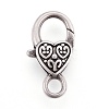 Tibetan Style Heart Lobster Claw Clasps LF014Y-TAS-NR-1