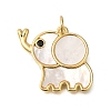 Rack Plating Brass Pave Natural Shell Pendants ZIRC-F142-07G-1