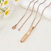 304 Stainless Steel Twisted Rectangle Pendant Urn Ashes Necklaces NJEW-WH0036-029RG-4